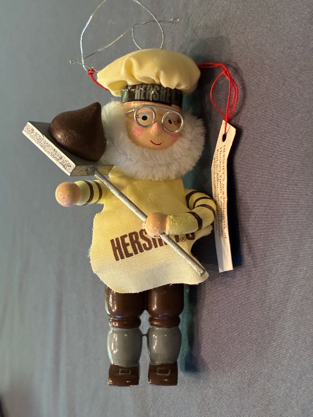 VTG Hershey Chocolate Chef Elf Holiday Ornament -Collectable Wood